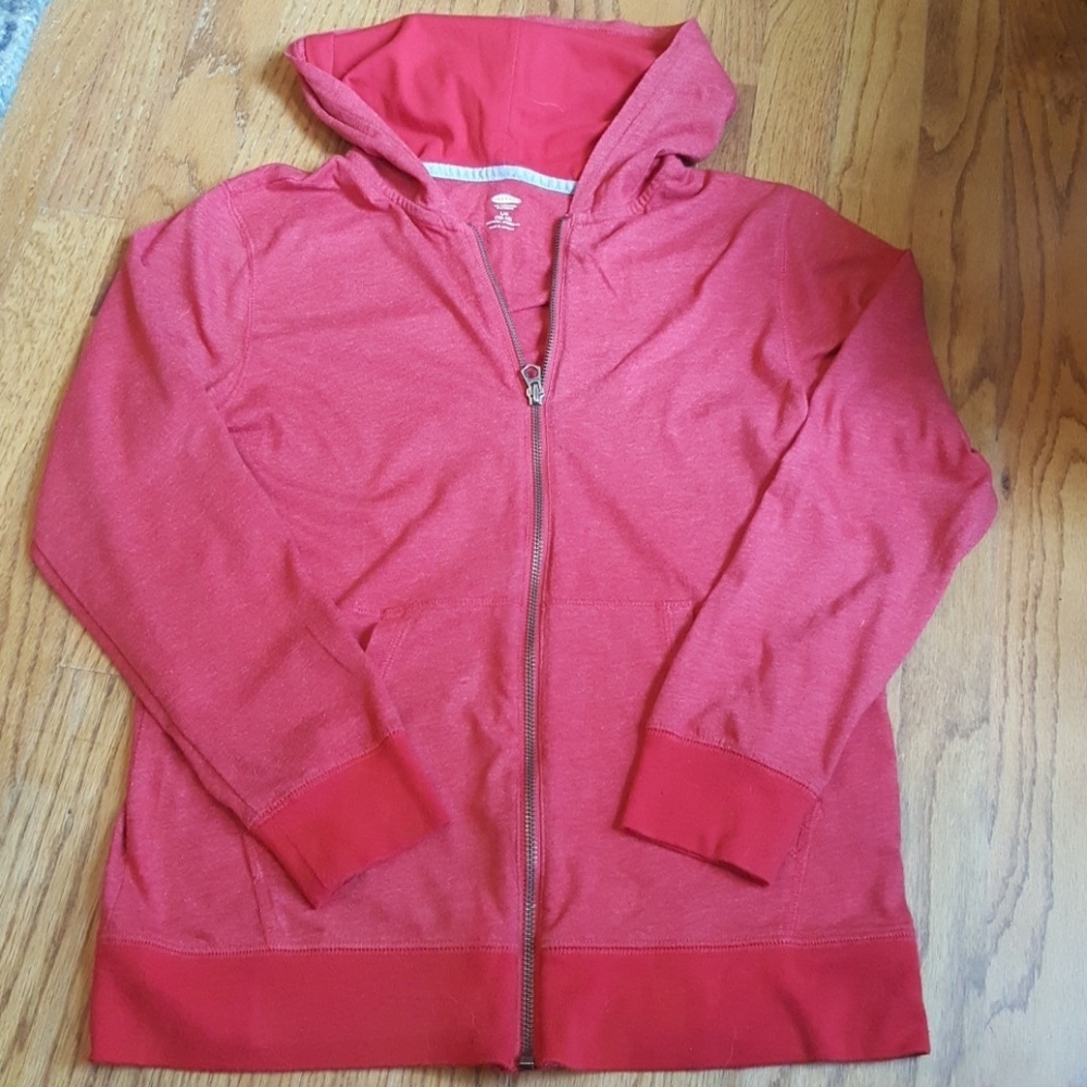 Red Heather Lightweight Zip up Hoodie
